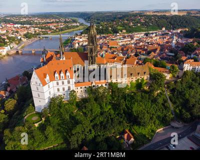 Die Burg Albrechtsburg in Meissen ist eines der berühmtesten spätgotischen Baudenkmäler und gilt als das erste Burggebäude in Meissen Stockfoto