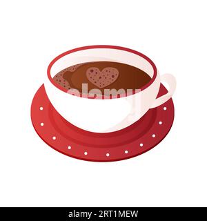 Becher mit Tee. Warmes Wintergetränk. Süße Tasse Vektor-Illustration Stock Vektor