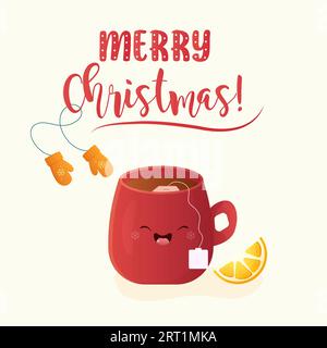 Winteraufschrift, Glückwunsch, Schrift. Holly Jolly, Frohe Weihnachten und Happy New Year Stock Vektor