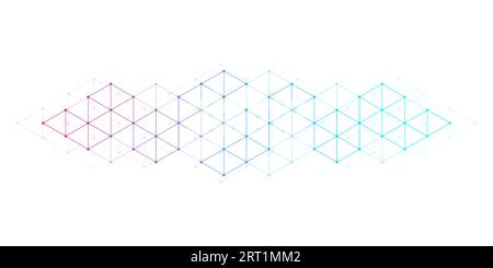 Moderne Technologie Vektordarstellung mit quadratischem Raster. Textur von Würfeln für Technologiebannervorlagen. Digitale geometrische Abstraktion mit Linien und Punkten Stock Vektor