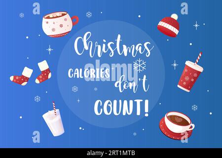 Winteraufschrift, Glückwunsch, Schrift. Holly Jolly, Frohe Weihnachten und Happy New Year Stock Vektor
