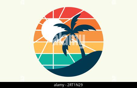 Gelbes, rotes Vektor-T-Shirt im Sommerdesign Stock Vektor
