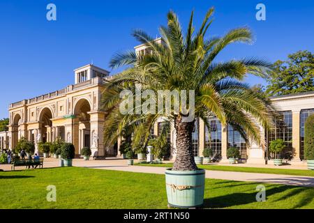 Der Park Sanssouci gehört zum Ensemble der Potsdamer Schlossparks. Orangerie Palast Renaissance Palast von 1851-64 mit Aussichtsturm und Orangerie Stockfoto