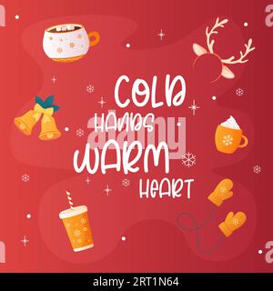Winteraufschrift, Glückwunsch, Schrift. Holly Jolly, Frohe Weihnachten und Happy New Year Stock Vektor