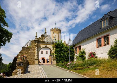 Schloss Scharfenstein im Erzgebirge Stockfoto