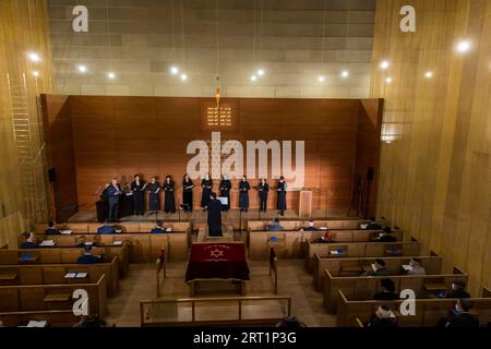 Zeremonie zum 20. Jahrestag der Weihe der Neuen Synagoge Dresden Synagogalchor Stockfoto