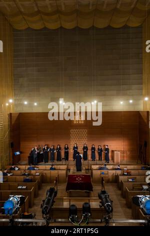 Zeremonie zum 20. Jahrestag der Weihe der Neuen Synagoge Dresden Synagogalchor Stockfoto