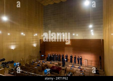 Zeremonie zum 20. Jahrestag der Weihe der Neuen Synagoge Dresden Synagogalchor Stockfoto