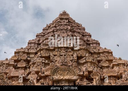 In Gangaikonda Cholapuram brihadeeswarar Tempel, Tamil Nadu, Südindien an bewölkten Tag Stockfoto