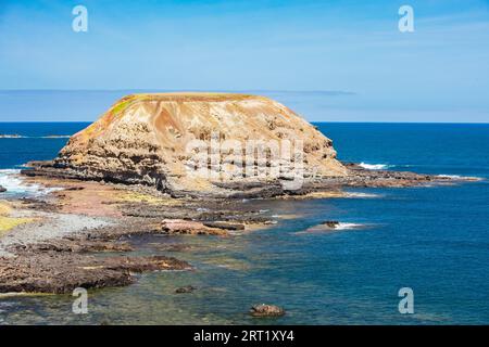 Die Nobbies und die umliegende Landschaft an einem warmen Sommertag in Philip Island, Victoria, Australien Stockfoto