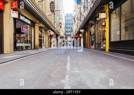 Melbourne, Australien, 29. August 2020: Die Degraves Street im Zentrum von Melbourne CBD ist während der Coronavirus-Pandemie ruhig und verlassen. Melbourne ist derzeit Stockfoto