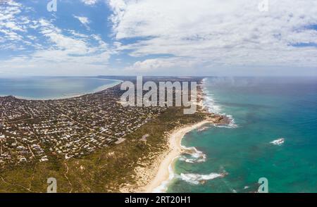 Eine Luftaufnahme der Mornington Peninsula in Richtung Point Nepean und Port Phillip Bay in Victoria, Australien Stockfoto