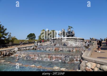 Kopenhagen, Dänemark, 26. August 2019: Der Gefion-Brunnen, der 1908 vom dänischen Künstler anders Bundgaard fertiggestellt wurde Stockfoto