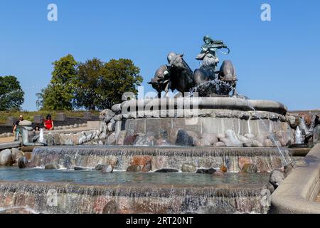 Kopenhagen, Dänemark, 26. August 2019: Der Gefion-Brunnen, der 1908 vom dänischen Künstler anders Bundgaard fertiggestellt wurde Stockfoto