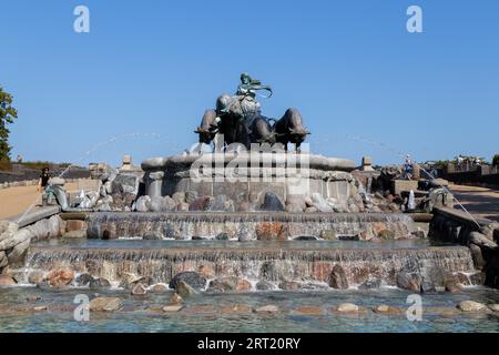 Kopenhagen, Dänemark, 26. August 2019: Der Gefion-Brunnen, der 1908 vom dänischen Künstler anders Bundgaard fertiggestellt wurde Stockfoto