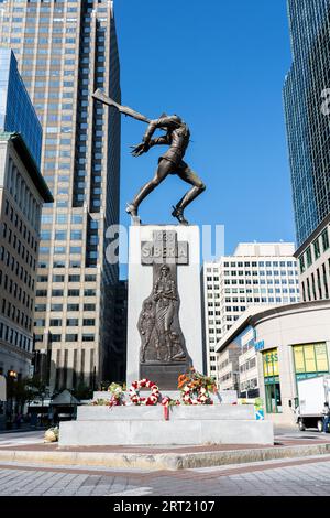 Jersey City, USA, 19. September 2019: Das Katyn Memorial, das den Opfern des Massakers von Katyn im Jahr 1940 gewidmet ist. Erstellt von Stockfoto