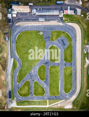 Kopenhagen, Dänemark, 12. April 2020: Drone View of a Go Kart Race Track Stockfoto