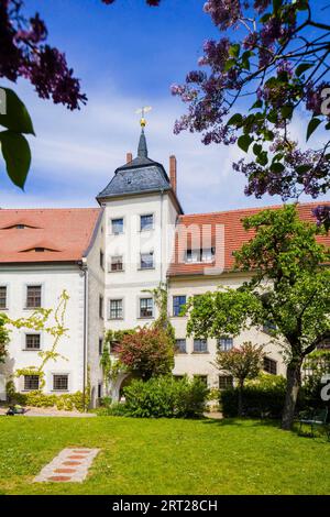 Schloss Nossen - Renaissanceschloss im Tal der Freiberg Mulde. Teile des Schlosses wurden auch als Museum und als Wohngebäude genutzt Stockfoto