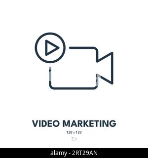 Symbol Für Video-Marketing. Vlog, Vlogger, Medien. Bearbeitbare Kontur. Symbol „Einfacher Vektor“ Stock Vektor