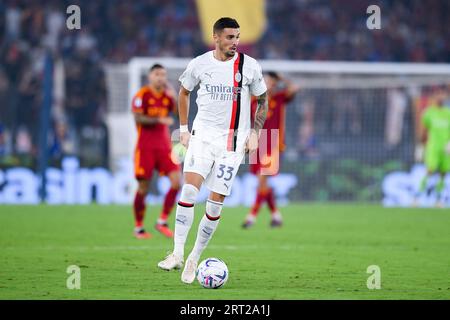 Rade Krunic vom AC Mailand während des Serie A Tim Spiels zwischen AS Roma und AC Mailand im Stadio Olimpico am 1. September 2023 in Rom, Italien. Stockfoto