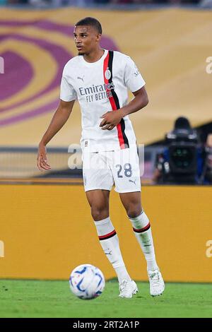 Malick Thiaw vom AC Mailand während des Serie-A-Tim-Spiels zwischen AS Roma und AC Mailand im Stadio Olimpico am 1. September 2023 in Rom, Italien. Stockfoto