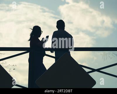 Pont des Arts, Fußgängerbrücke über die seine, Paris, Frankreich, Europa, EU. Stockfoto