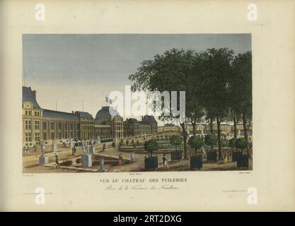 Vue du ch&#xe2;Teau des Tuileries, Prise de la Terrasse des Feuillants, 1817-1824. Private Sammlung. Stockfoto