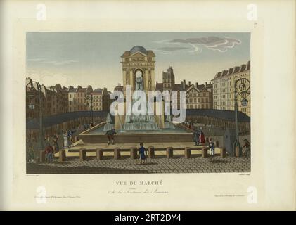 Vue du march&#xe9; et de la fontaine des innocents, 1817-1824. Private Sammlung. Stockfoto