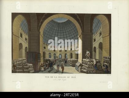 Vue de la halle au bl&#xe9; et de sa belle coupole, 1817-1824. Private Sammlung. Stockfoto