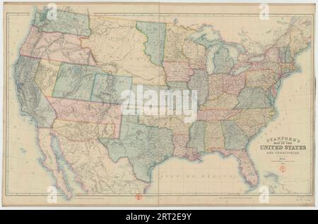 Stanford's Railway &amp; County Map of the United States, 1861. Gefunden in der Sammlung der Biblioth&#xe8;que nationale de France. Stockfoto