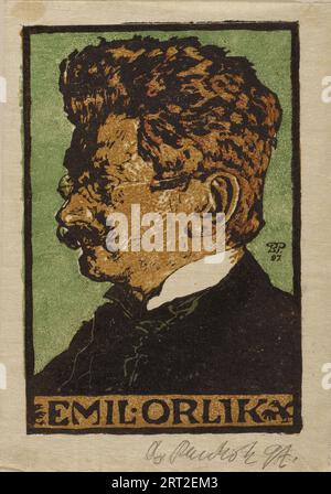 Porträt von Emil Orlik (1870-1932), 1897. Private Sammlung. Stockfoto