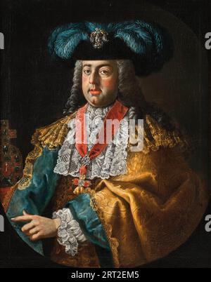 Porträt von Kaiser Franz I. von Österreich (1708-1765) mit dem Orden vom Goldenen Vlies..., 1748. Private Sammlung. Stockfoto