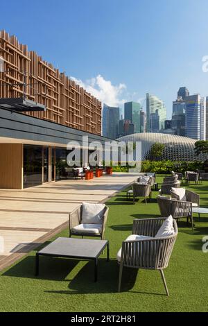 Skyline Bar des Parkroyal Collection Marina Bay Hotel, Singapur Stockfoto