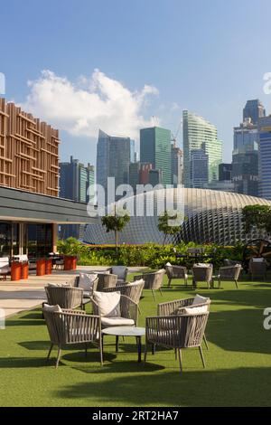 Skyline Bar des Parkroyal Collection Marina Bay Hotel, Singapur Stockfoto