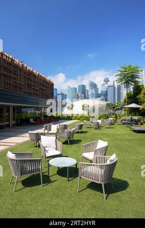 Skyline Bar des Parkroyal Collection Marina Bay Hotel, Singapur Stockfoto