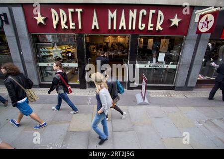 Pret ist eine Filiale des Restaurants Food Outlet London Stockfoto