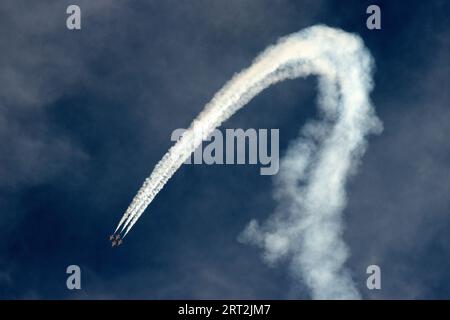 Thunderbirds, 76th Navy Celebrations, Nellis AFB, Las Vegas, Nevada, USA, 2022. Die Thunderbirds-Flugzeugabdeckung anlässlich des 75-jährigen Jubiläums der United States Air Force, Nellis Air Force Base, Las Vegas, Nevada, USA. Stockfoto