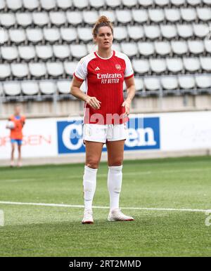 Arsenale Nr. 5 Jennifer Beattie während des Samstagsfinalspiels zwischen Arsenal WFC und Paris FC in der UEFA Women's Champions League, Ligapfad Runde 1, in der Linköping Arena, Linköping, Schweden. Stockfoto