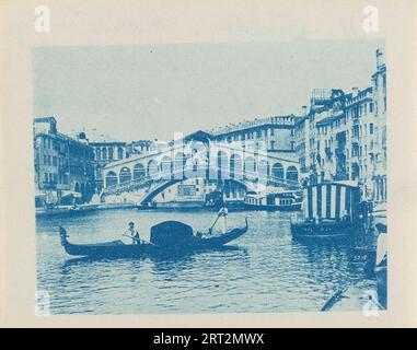 Cyanotype Print, Venice View Canal 1900, 1900er Jahre Stockfoto