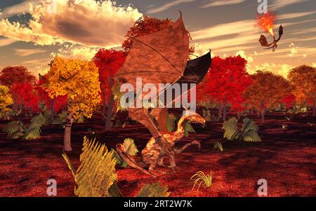 Drachen Des Herbstes Stockfoto