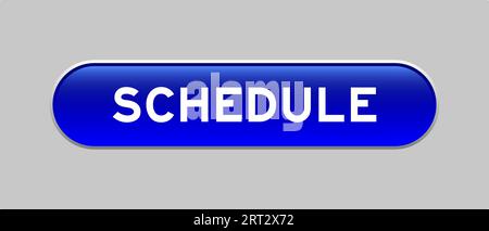 Blaue Taste in Kapselform mit Wortplan auf grauem Hintergrund Stock Vektor