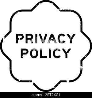 Grunge schwarze Datenschutzrichtlinie Wort Gummisiegel Stempel auf weißem Hintergrund Stock Vektor