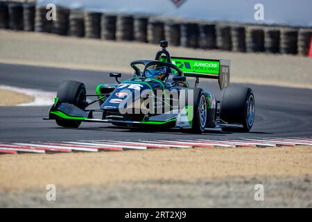 Monterey, KALIFORNIEN, USA. September 2023. INDYCAR NXT von MATT BRABHAM (76) aus Indianapolis, Indiana, fährt während des Firestone Grand Prix von Monterey auf dem WeatherTech Raceway Laguna Seca in Monterey, KALIFORNIEN, durch die Kurven. (Bild: © Kenneth L Weisenberger Grindston/ASP) NUR REDAKTIONELLE VERWENDUNG! Nicht für kommerzielle ZWECKE! Stockfoto