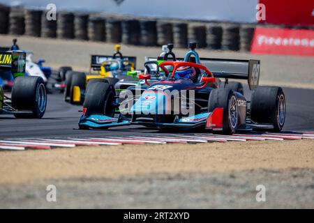 Monterey, KALIFORNIEN, USA. September 2023. INDYCAR NXT von ERNIE FRANCIS JR (99) aus DAVIE, Florida, fährt beim Firestone Grand Prix von Monterey auf dem WeatherTech Raceway Laguna Seca in Monterey, KALIFORNIEN, durch die Kurven. (Bild: © Kenneth L Weisenberger Grindston/ASP) NUR REDAKTIONELLE VERWENDUNG! Nicht für kommerzielle ZWECKE! Stockfoto