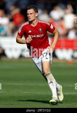 Matt Smith von Salford City während des Spiels der Sky Bet League Two im Peninsula Stadium in Salford. Bilddatum: Sonntag, 9. September 2023. Stockfoto