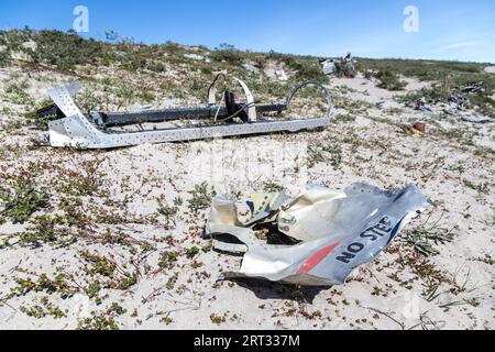 Kangerlussuaq, Grönland, 13. Juli 2018: Wrack eines amerikanischen Kampfflugzeugs, das 1968 abstürzte Stockfoto