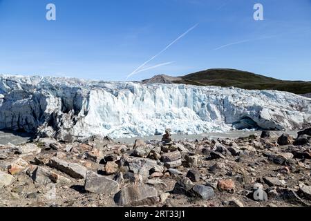 Kangerlussuaq, Grönland, 13. Juli 2018: Russellgletscher 25 km östlich von Kanqerlussuaq Stockfoto