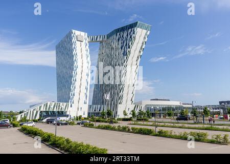 Kopenhagen, Dänemark, 22. Mai 2018: AC Bella Sky Hotel, Tagungs- und Kongresszentrum im Stadtteil Orestad Stockfoto