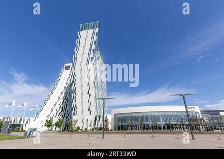 Kopenhagen, Dänemark, 22. Mai 2018: AC Bella Sky Hotel, Tagungs- und Kongresszentrum im Stadtteil Orestad Stockfoto