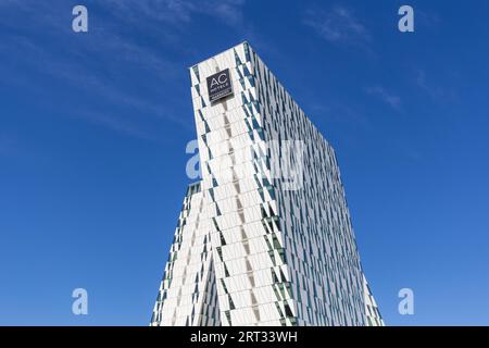 Kopenhagen, Dänemark, 22. Mai 2018: AC Bella Sky Hotel, Tagungs- und Kongresszentrum im Stadtteil Orestad Stockfoto